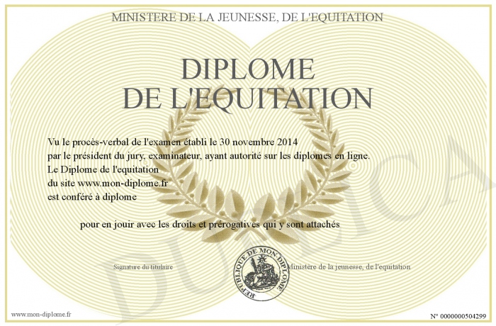diplome equitation